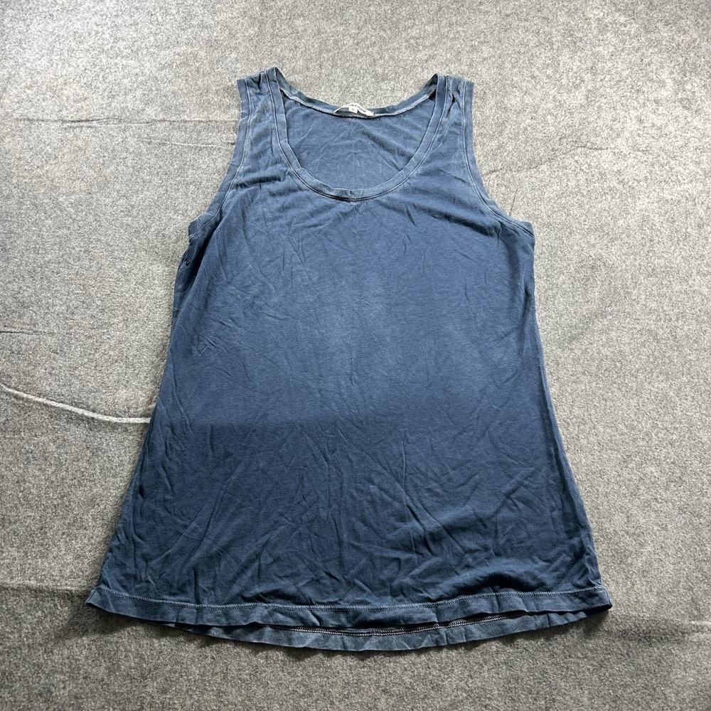 Cotton Citizens Tank Top Womens Small Rounded Neck Solid Blue Lightweight